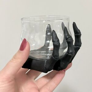Halloween Black Skeleton Hand Tea-light Candle Holder Votive Decor Witchy Gothic
